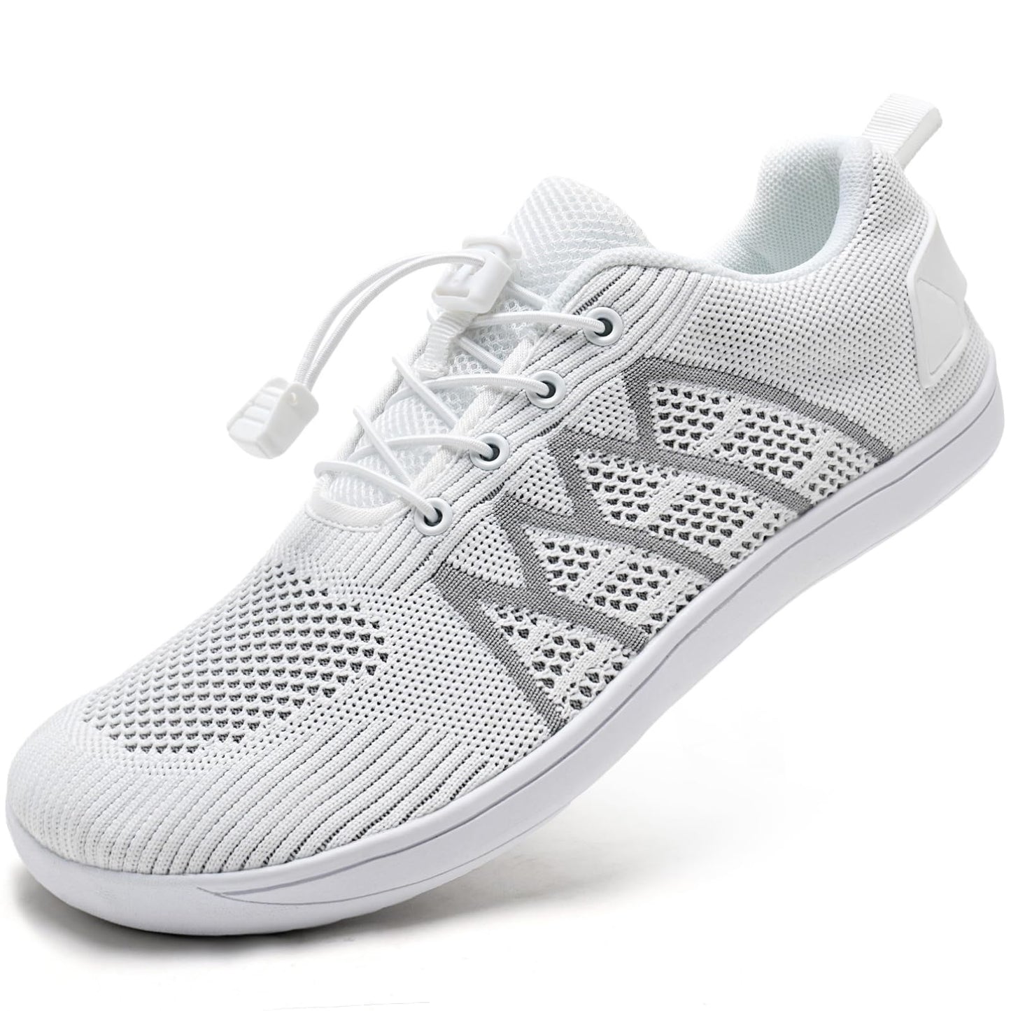 WateLves Wide Water Shoes Mens Womens Barefoot Minimalist Walking Shoes Beach Casual Sneakers Zero Drop Sole (White/Gray, 37)