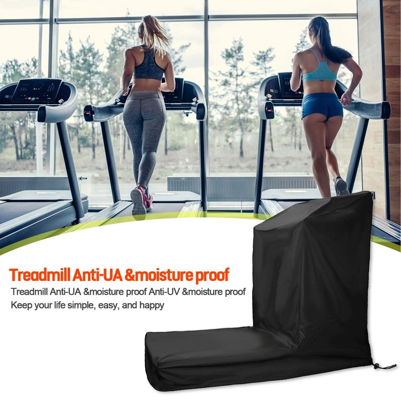 Iptienda Folding Treadmill Cover With Zipper - Dustproof and Waterproof for Exercise Sports Running Machine Equipment Indoor or Outdoor Use, Black - 81 W x 37" D x 67" H