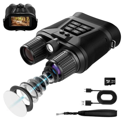 Night Vision Goggles - 4k Night Vision Binoculars for Adults - 40MP 8X Zoom, 3'' Large Screen, Backlit Buttons, 5000mAh Battery, 1968FT, Infrared Binoculars for Hunting Security (Night Vison-8001)