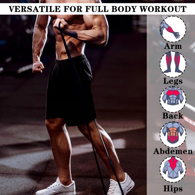 6 Pcs Resistance Bands for Working Out, Exercise Bands, Workout Band, Pull Up Assistance Band for Body Stretching Training Physical Therapy Muscle Training for Men & Women