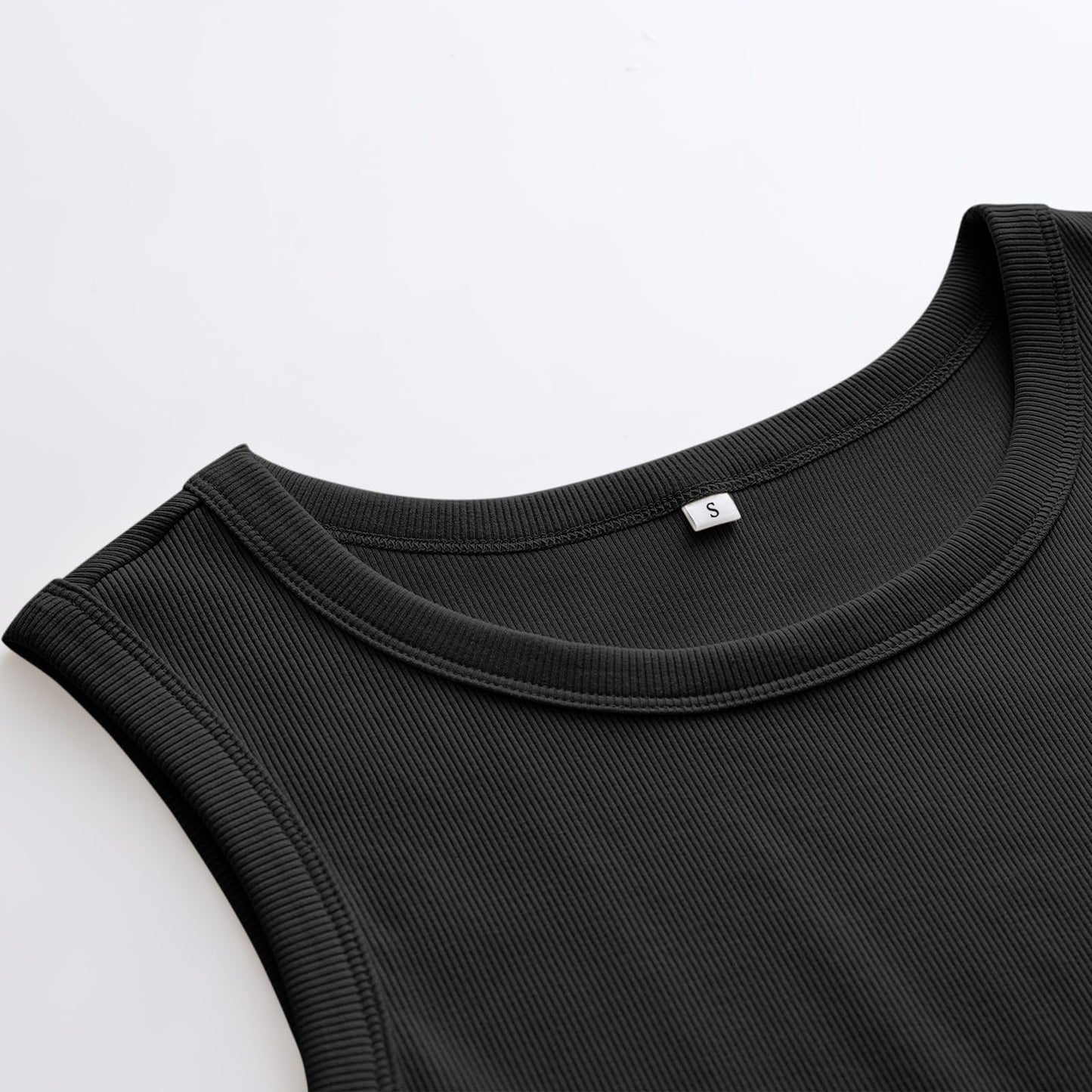 ANRABESS Womens Sleeveless High Neck Tank Tops Fashion Summer Casual Basic Slim Fit Ribbed Racerback Top Shirt Clothes Black-XL