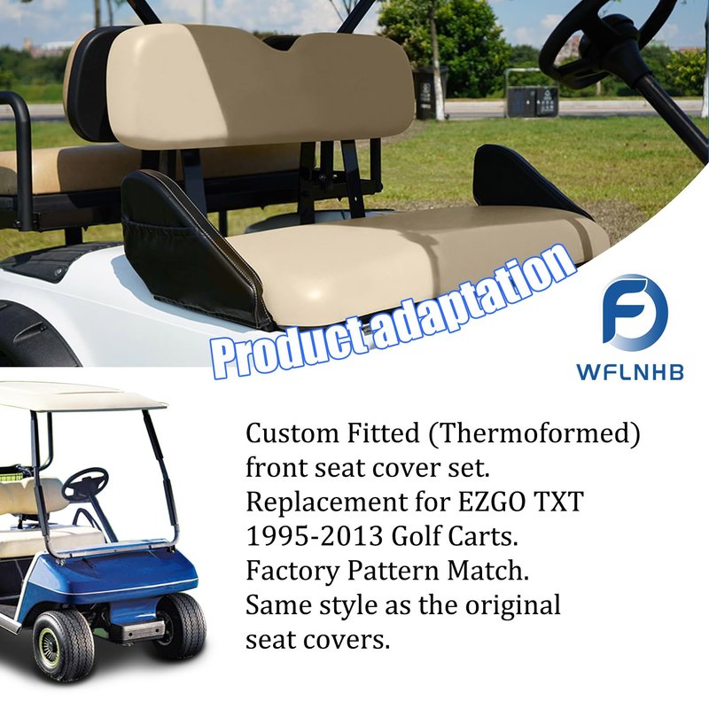 WFLNHB Golf Cart Front Seat Cover Set Replacement for EZGO TXT 1995-2013 Golf Carts