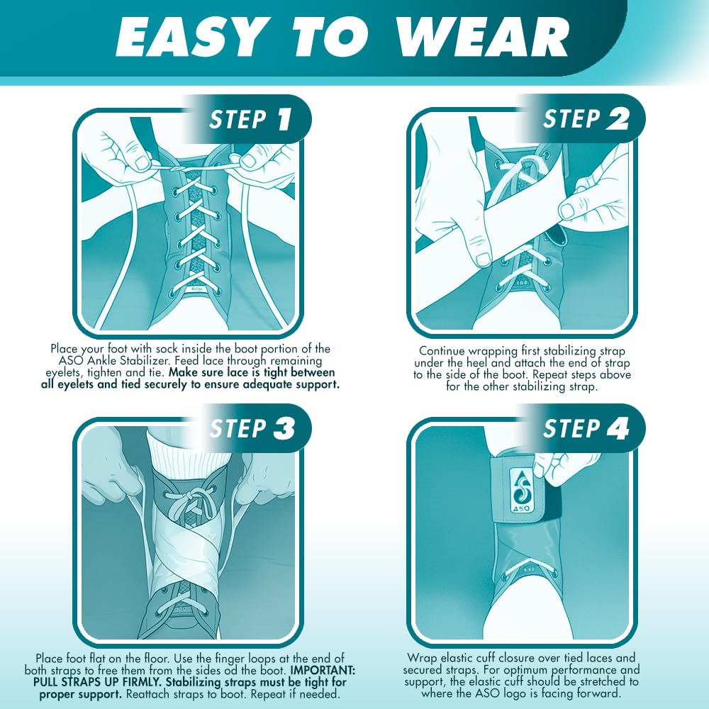 Med Spec ASO Ankle Stabilizer Lace Up Ankle Brace Sprain Support White, MD