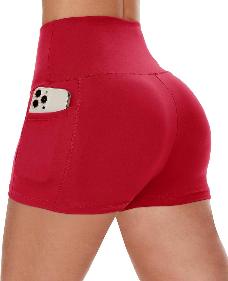 Biker Shorts for Women - High Waisted Spandex with Pockets | Tummy Control Gym, Running, Yoga - 3"/5"/8" Options