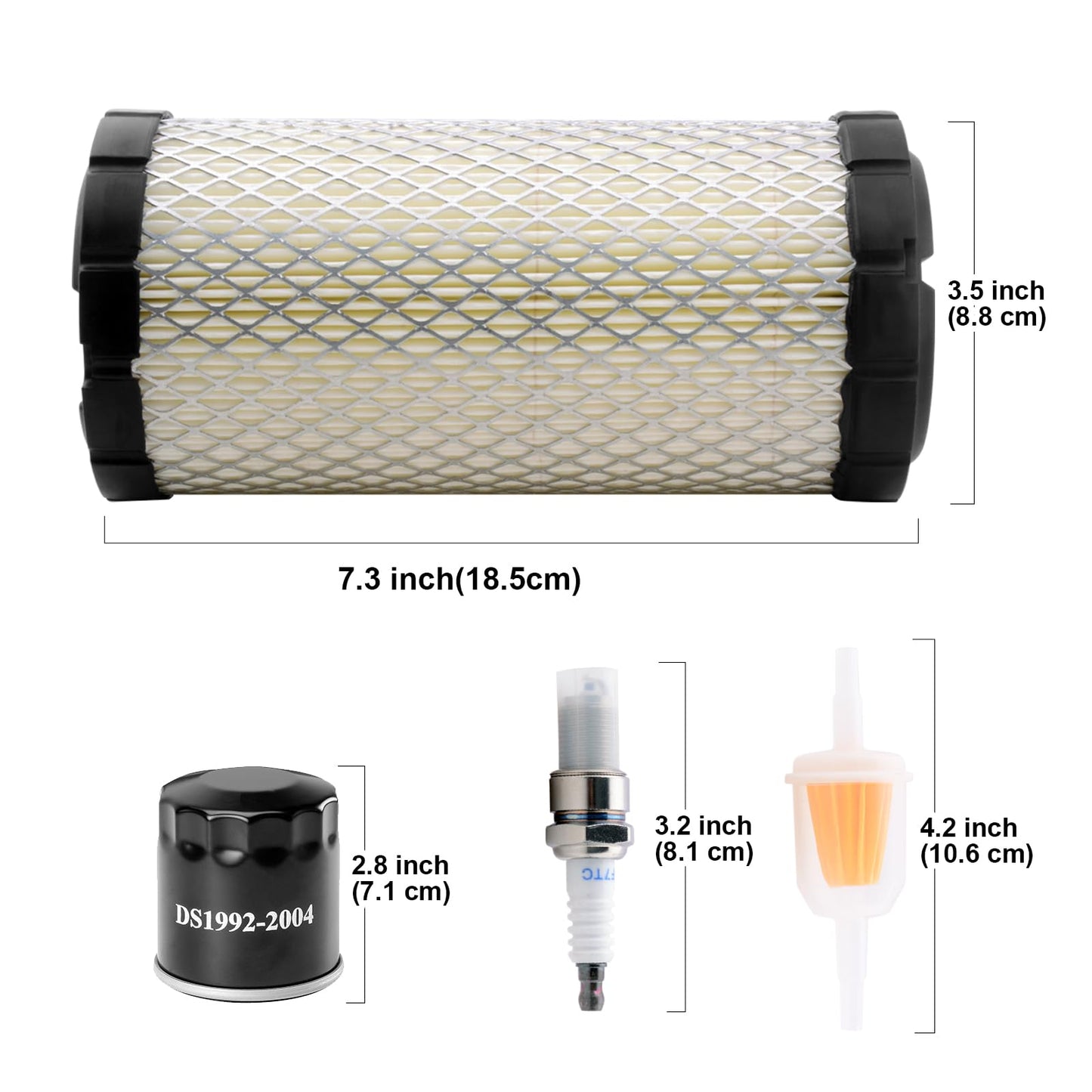 Roykaw Club Car Tune Up Kit for Precedent 2004-up Gas Golf Cart Models with FE350 Kawasaki Motor, Includes Spark Plug, Air/Oil Filter, Fuel Filter