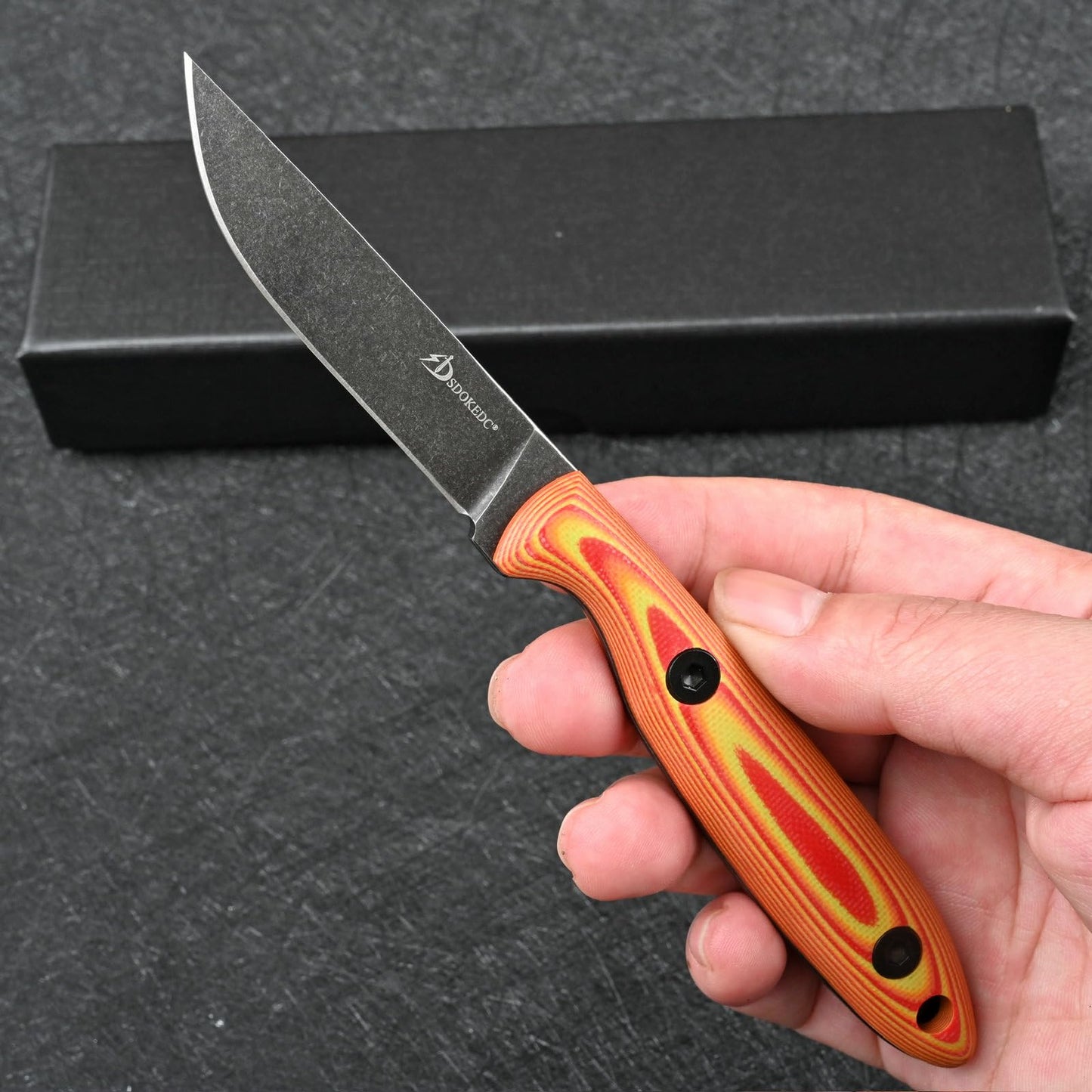 SDOKEDC Knives DC53 Steel Tactical Fixed Blade Knife with kydex sheath for Men EDC Outdoor Camping Survival Hunting (Multicolor G10)