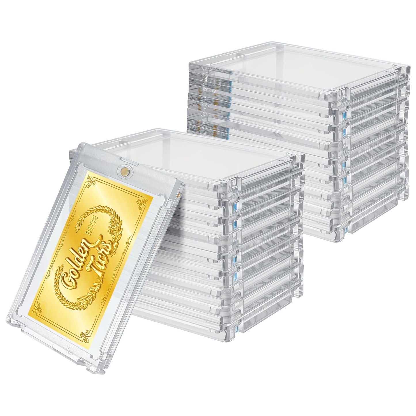 20 Pcs Magnetic Card Holder, 100pt One-Touch Card Holder, Hard Plastic Magnetic Cards Case, Display Case Protector for for Trading Cards, Magnet Case, Sports, Football, Baseball Cards Holder