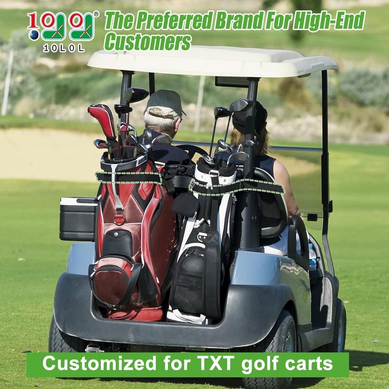 10L0L Golf Cart Bag Holder Bracket for EZGO TXT 1994-Up, Golf Cart Bag Strap Rack Assembly for 2 Seater Carts, OEM 71851-G01, 610642, 618206