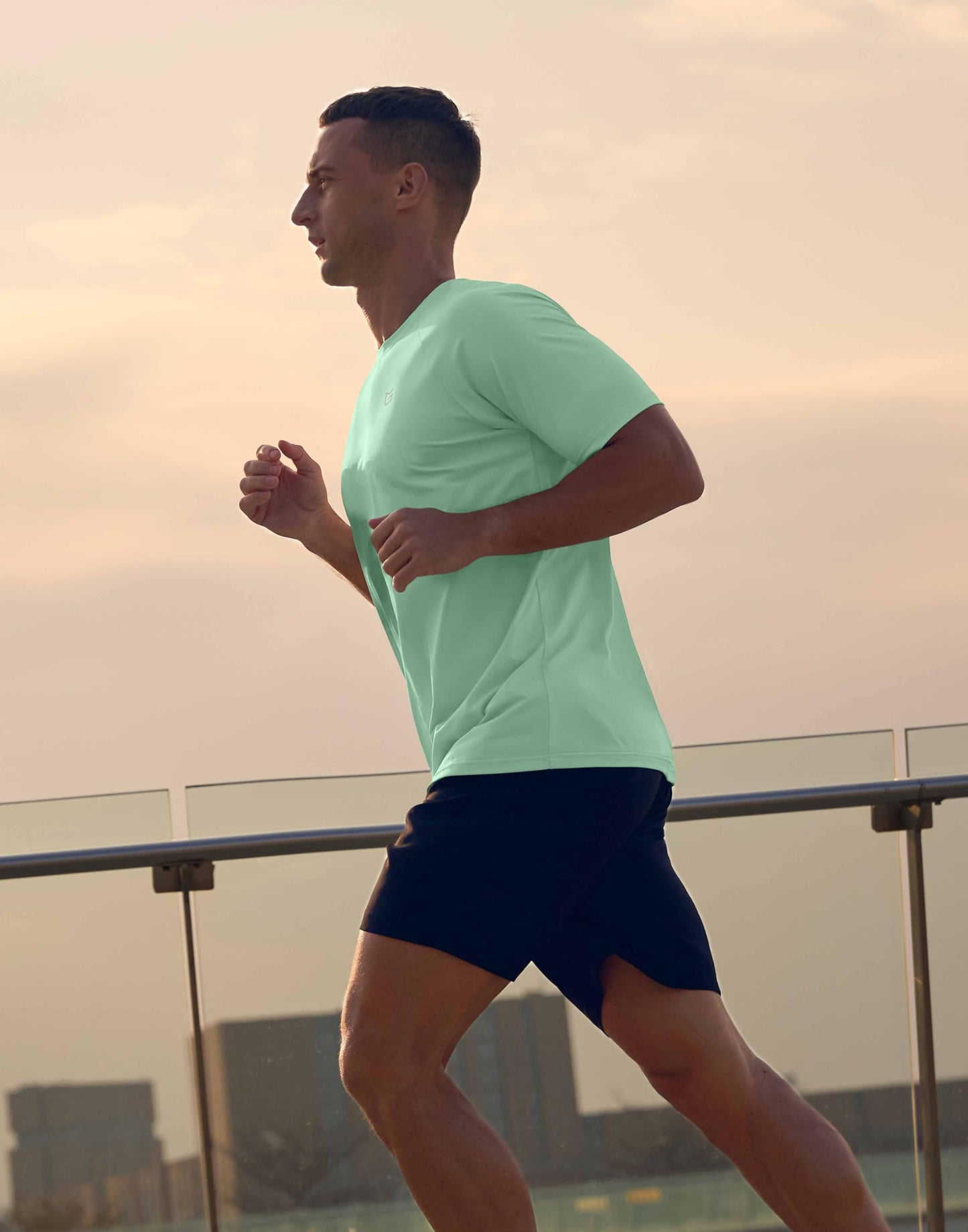 G Gradual Men's Athletic Workout T-Shirts Moisture Wicking Cooling Running Shirts Short Sleeve Performance Tee for Gym Tennis(Mint Green,M)