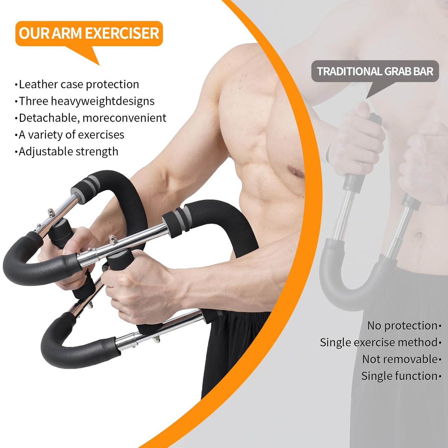 Twister Arm Trainer,Adjustable 40-90lbs Power Twister Bar,Twister Arm Exerciser,Arm Trainer with Chest Workout Equipment,Forearms Muscle Training Fitness Equipment