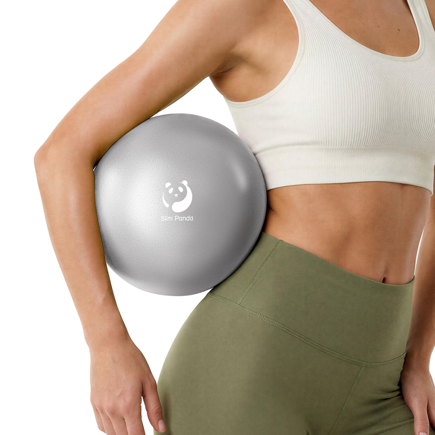 Slim Panda Pilates Ball, 9 Inch Small Exercise Ball, Anti Burst Mini Yoga Ball for Stability, Workout, Barre, Core Strength, Physical Therapy, Balance, Stretching