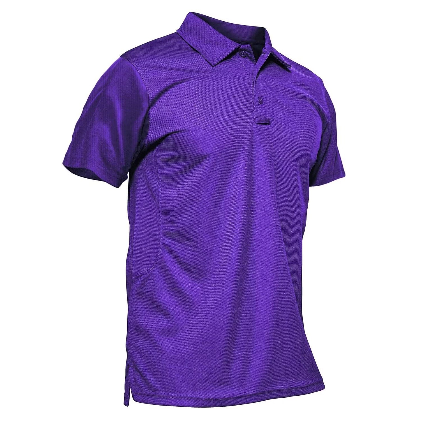 MAGCOMSEN Mens Polo Shirts Short Sleeve Golf Work Casual Quick Dry Summer Performance Shirts Purple L