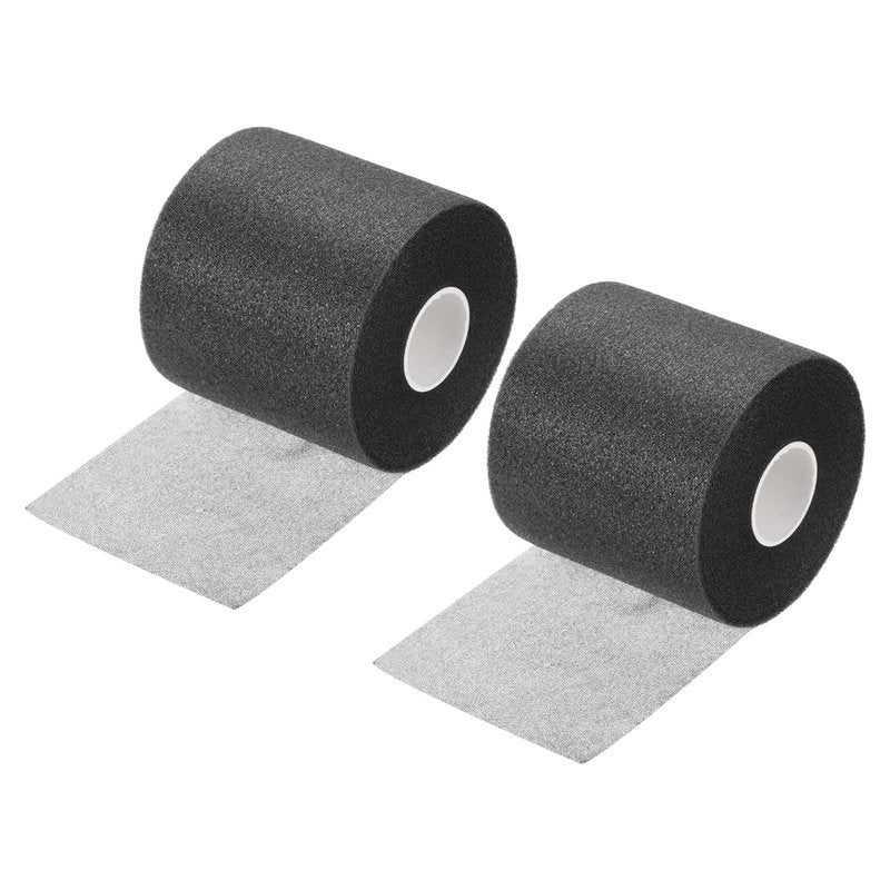 PATIKIL 30 Yard x 2.8 Inch Badminton Grip Cushion Wrap, 2 Pack PE Tennis Racket Grip Tape Backing Film Handle Anti Skid Cushion Accessories, Black