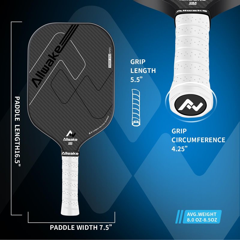 Pickleball Paddles, USAPA Approved, 3k Friction Surface Carbon Fiber Pickleball Paddle, Durable &Lightweight Pickleball Rackets for Adults