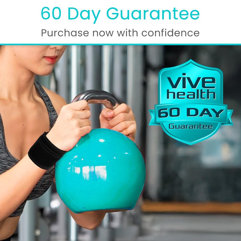 Vive Wrist Support Wrap (2 Pack) - Band for Tennis, Working Out, Golf & Sports - Adjustable Compression Strap for Tendonitis, Carpal Tunnel & Arthritis - Men & Women Protector Guards for Weightlifting