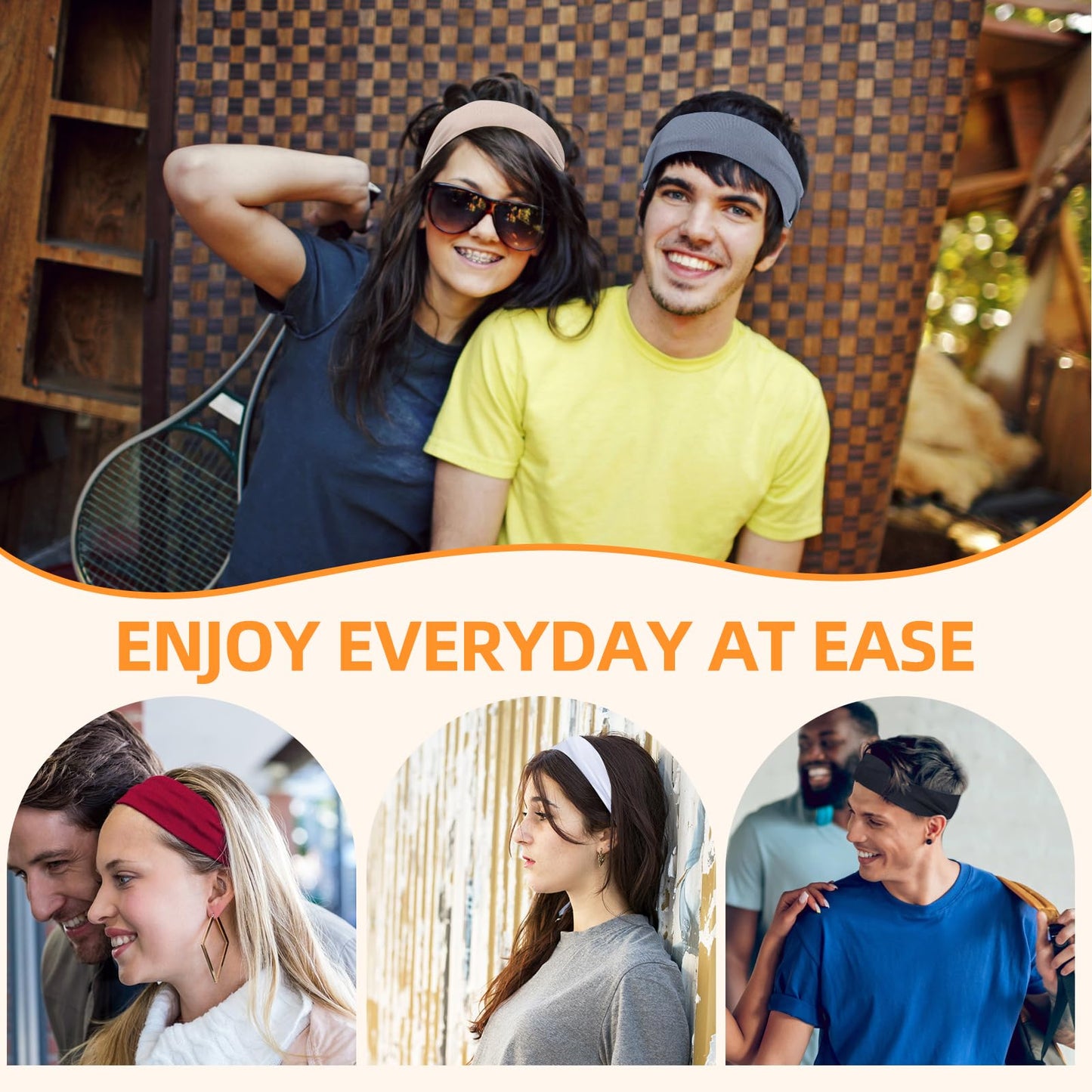Headbands for Women 14PCS, Non Slip Sports Headband Elastic Soft Running Fashion Headband Absorb Sweat Headbands for Adults Men Women for Working Out, Travel
