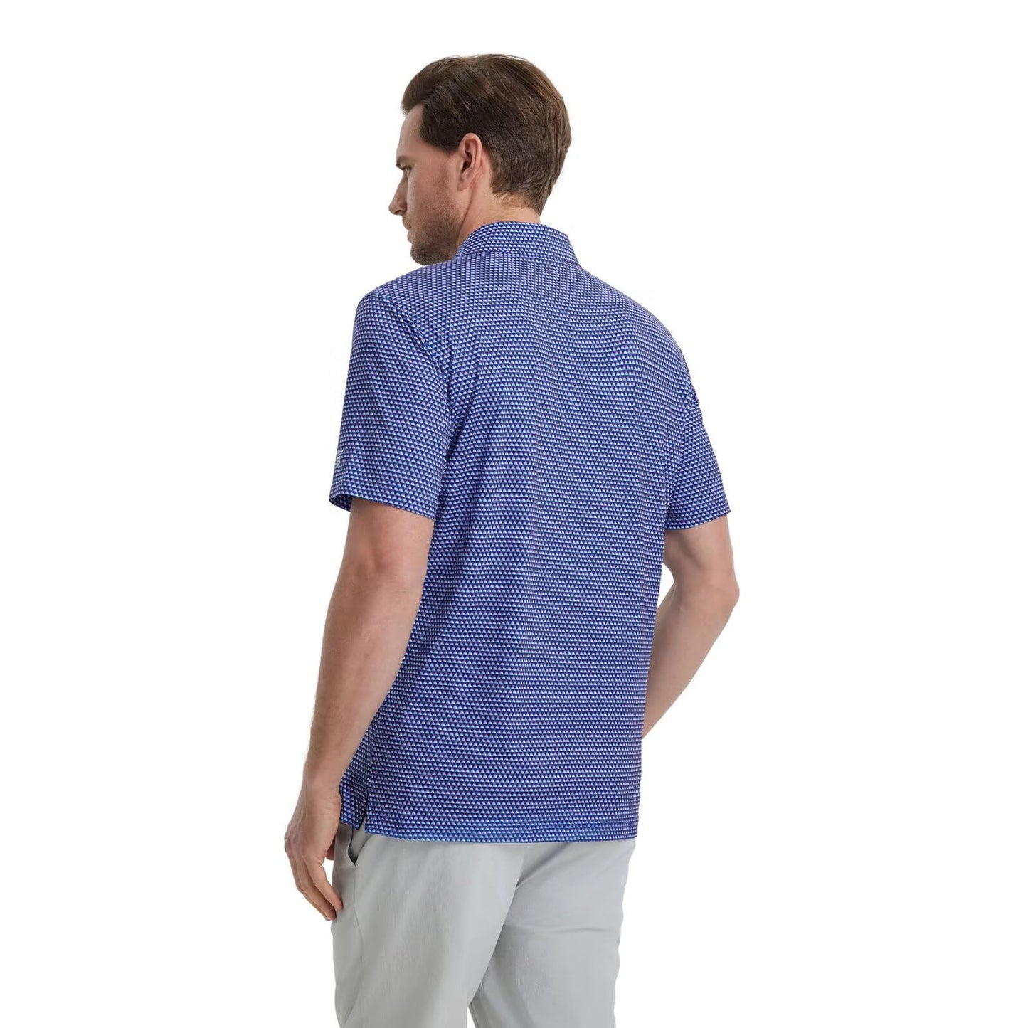 M MAELREG Mens Golf Shirt Short Sleeve Dry Fit Print Moisture Wicking Performance Patterns Collared Polo Shirt