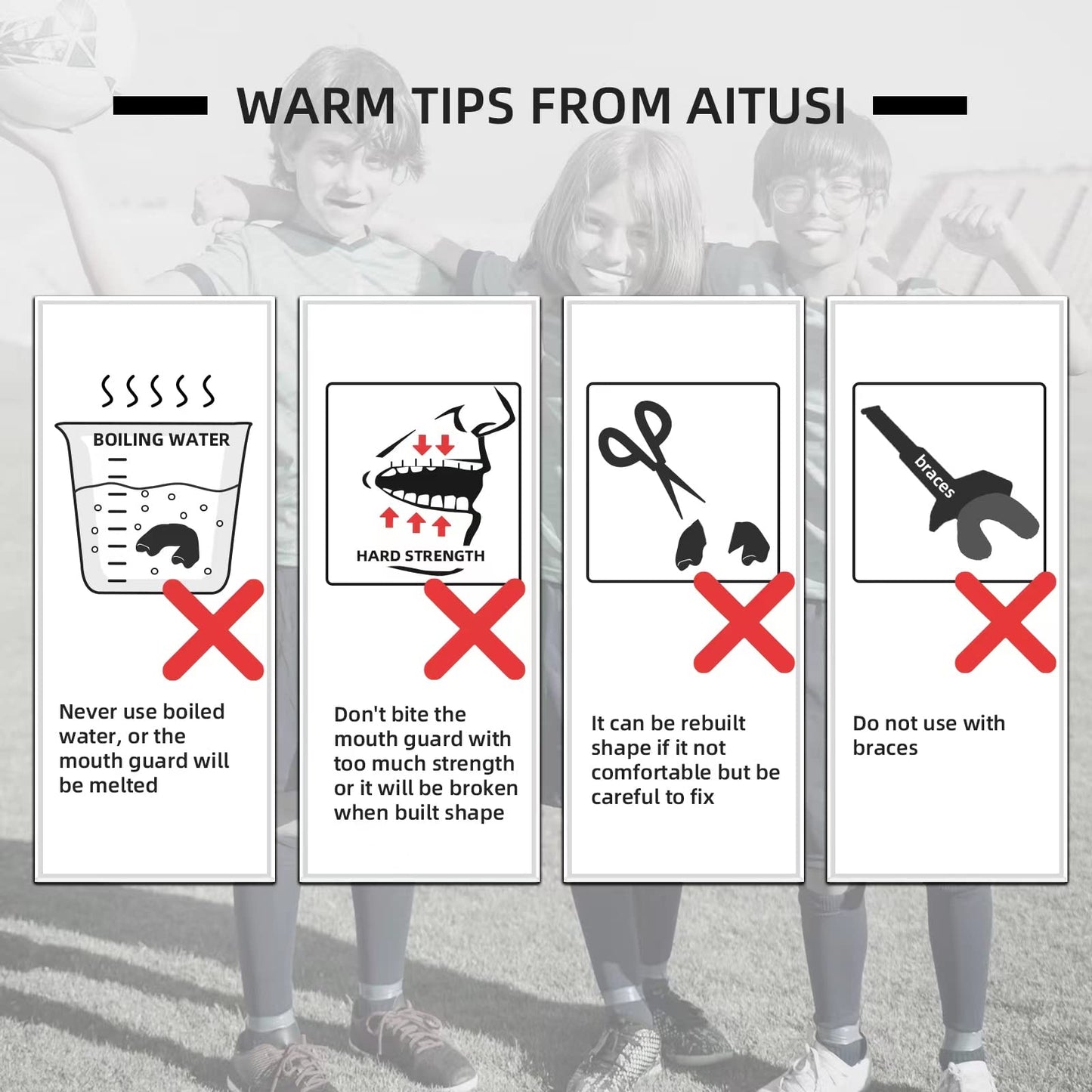 AITUSI Kids Youth Mouth Guard for Sports, Boys Girls Mouthguard for Football Boxing MMA Lacrosse Basketball Taekwondo Karate Wrestling (5 Pack)