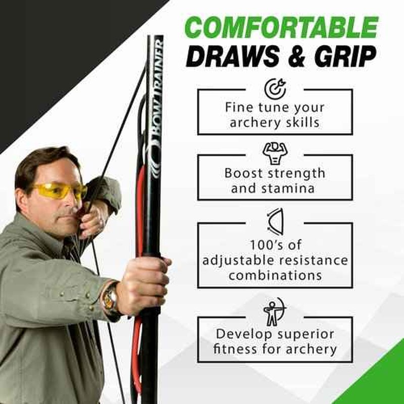 BOW TRAINER Resistance Trainer - Adjustable Archery Training Tool with 10"- 32" Draw Length & 1-100 lb Draw Weight - Enhance Strength, Stamina & Technique for Bow Enthusiasts