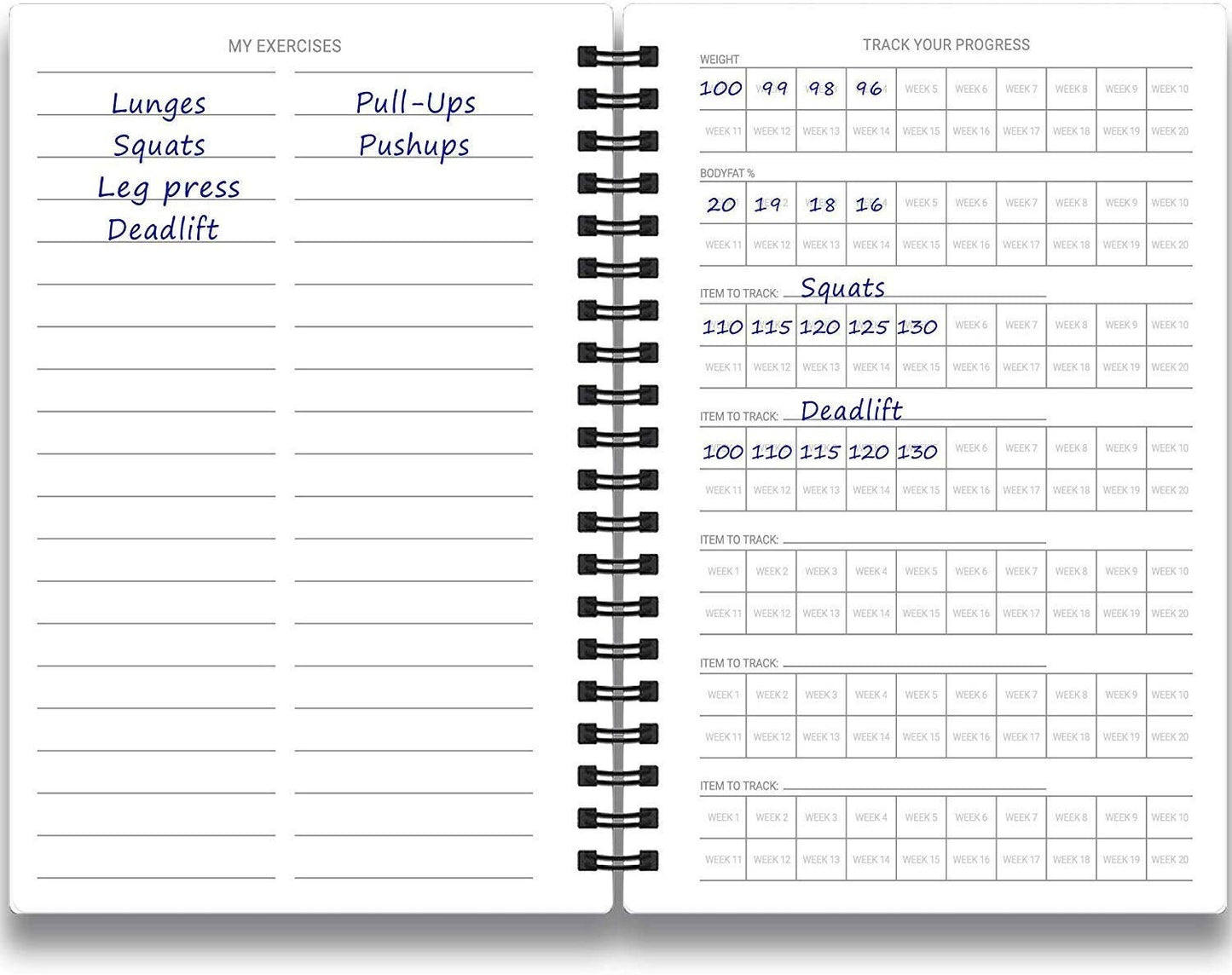 Fitness Log Book & Workout Planner - Designed by Experts Gym Notebook, Workout Tracker, Exercise Journal for Men Women