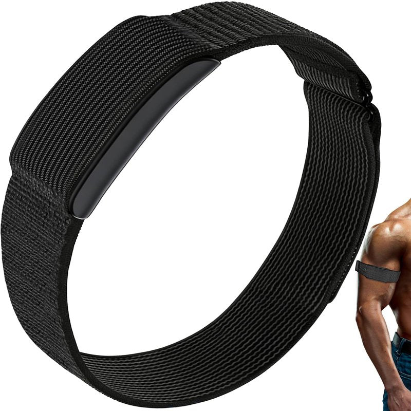 Yeahxing Band for Amazfit Helio Strap - Adjustable Nylon Bicep/Arm/Ankle 38cm Replacement Bands for Fitness Tracker, Secure Hook & Loop Design, Comfortable for Workout, Running, Yoga