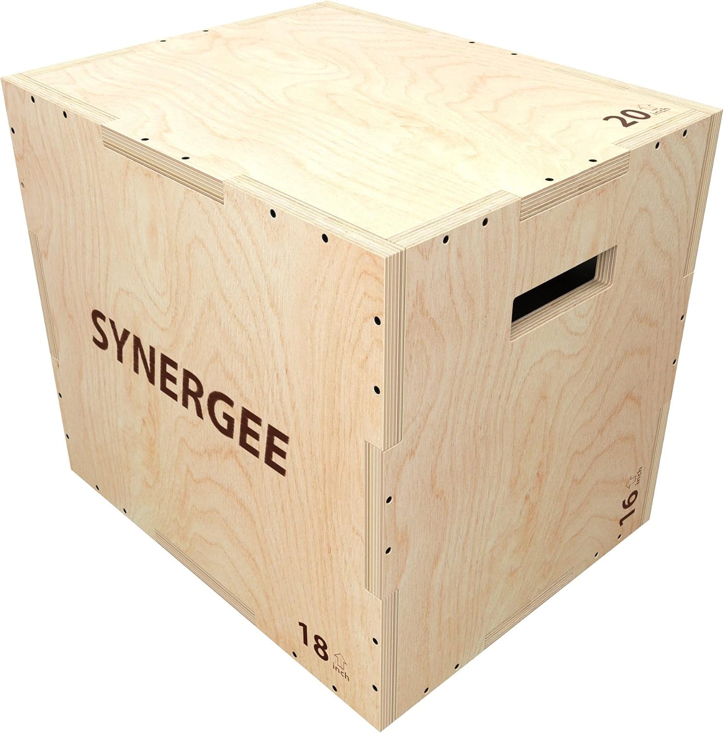 Synergee 3 in 1 Wood Plyometric Jump Box - Versatile Training Equipment | Sizes 30/24/20, 24/20/16, 20/18/16, 16/14/12