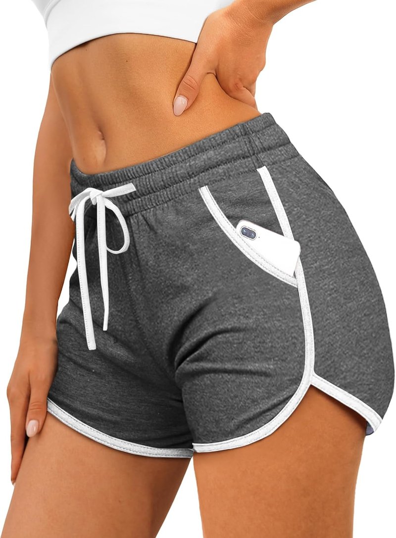 Womens Athletic Running Dolphin Shorts - Pockets & Drawstring | Comfortable Fit