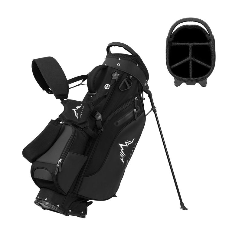 uniHimal Lightweight Golf Stand Bag with 5 Way Full-Length Dividers, Semi-Concealed Stand, Folding Base, Adjustable Dual Straps and 8 Pockets