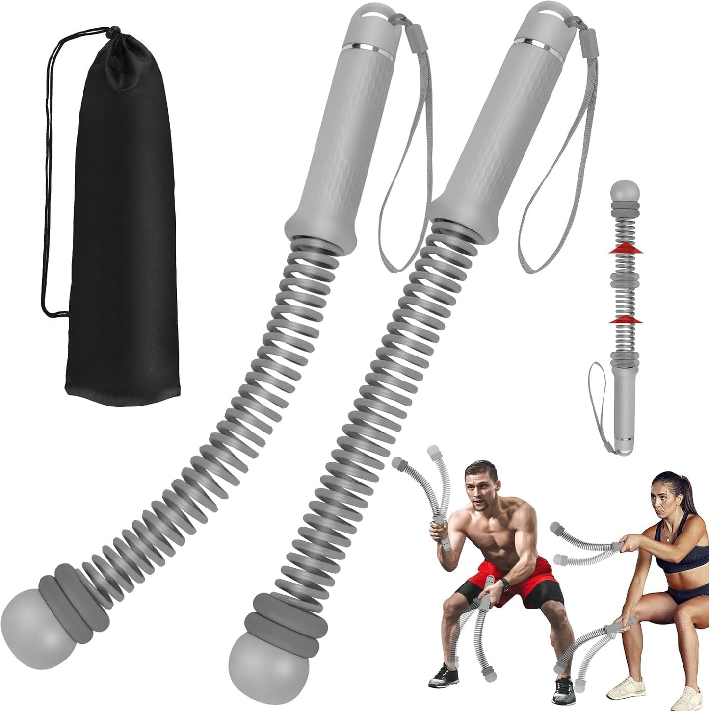 Ropeless Battle Ropes - Adjustable Weighted Rings for Home Gym | Cordless HIIT & Strength Training Equipment