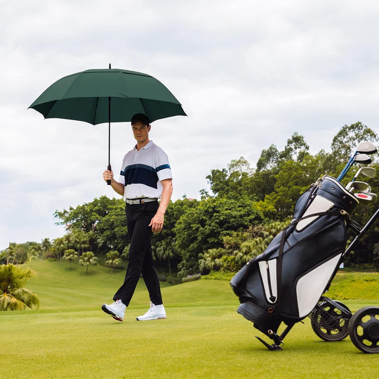 Extra Large Golf Umbrella - Automatic Open, Windproof Double Canopy | 54-80 Inch, UV Protection, Multiple Colors