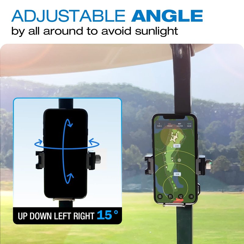 Dprofy Golf Phone Holder, Golf Cart Phone Holder with Hook and Loop, Golf Cart Accessories Golf Gifts for Men/Women, Universal Fit
