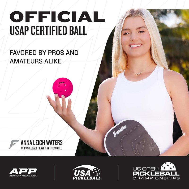 Franklin Sports X-40 Outdoor Pickleballs - Official USA Pickleball Regulation Size | Durable & High-Performance