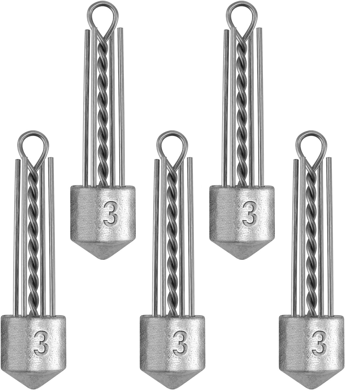 Dr.Fish 5 Pack Spider Surf Fishing Weights - 1oz to 8oz Saltwater Sinker for Beach Casting