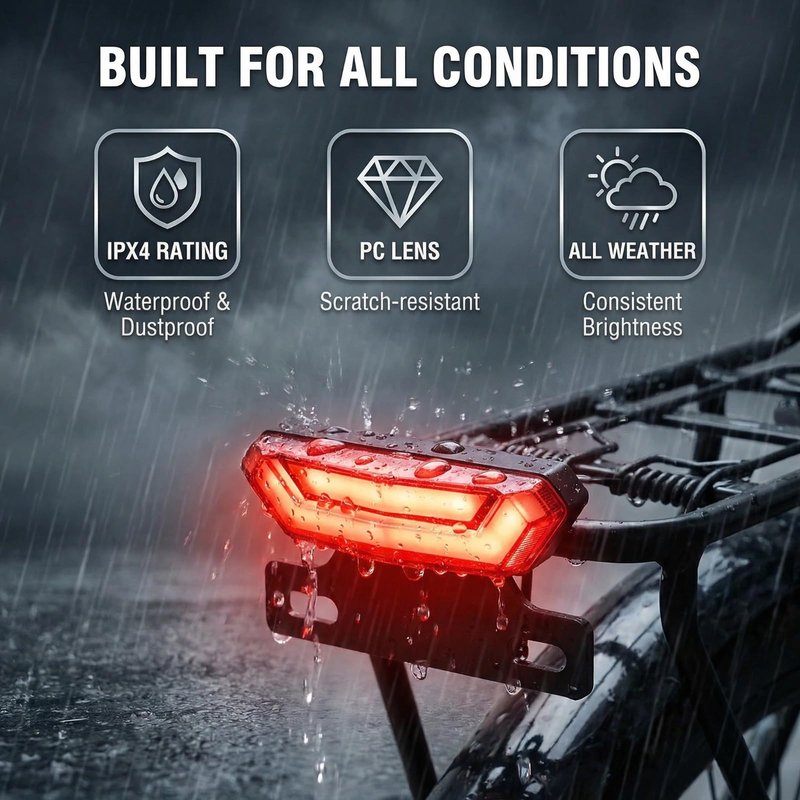 MOONDKIST Electric Bicycle Rear Light, 2 in 1 Bicycle Tail Light Running Light Brake Light, 36-48V Bicycle Accessories Safety Warning Lights, Tail Light Accessories