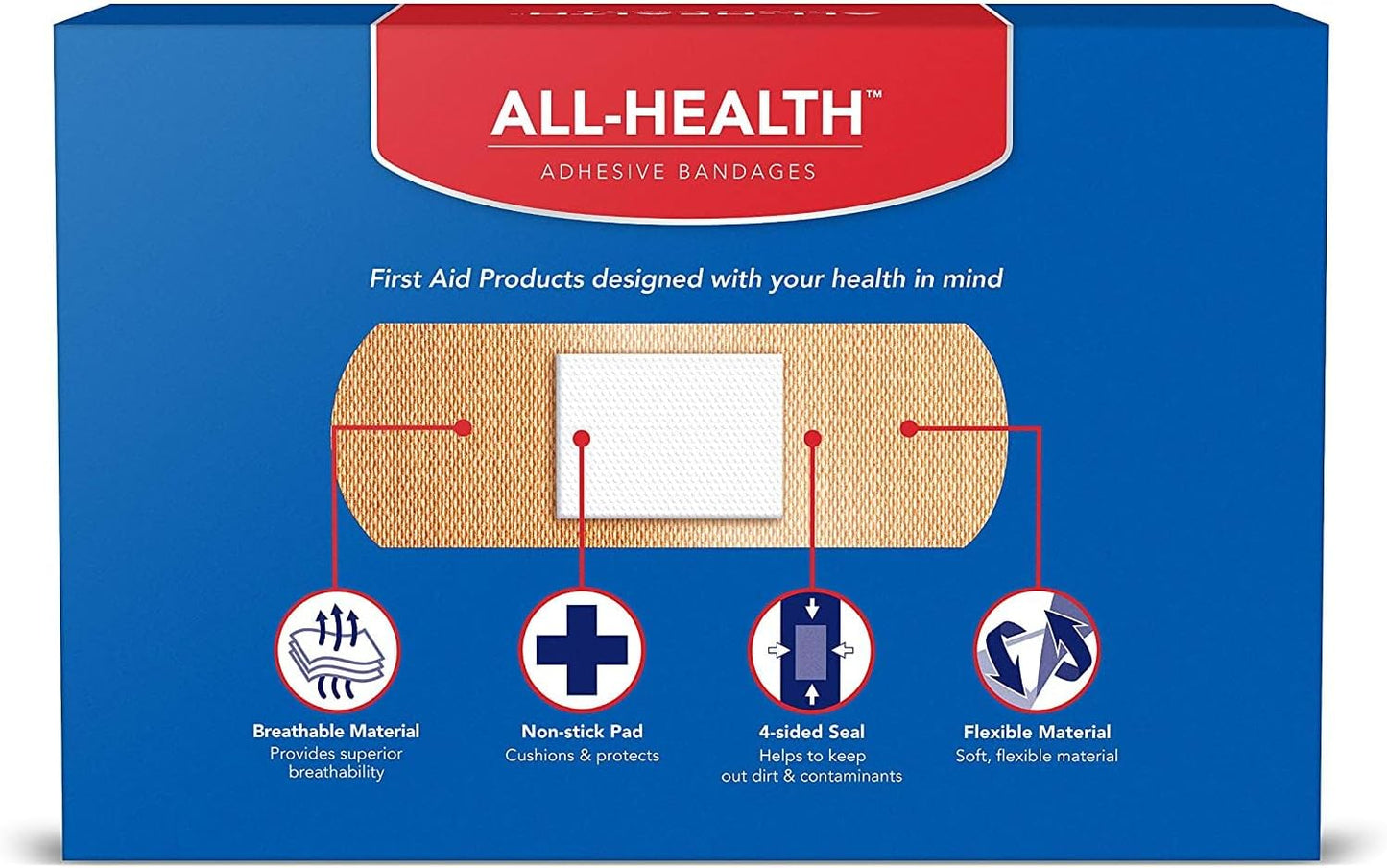 Adhesive Fabric Bandages - 200 Count Assorted Sizes | Soft, Flexible Material for First Aid & Wound Care