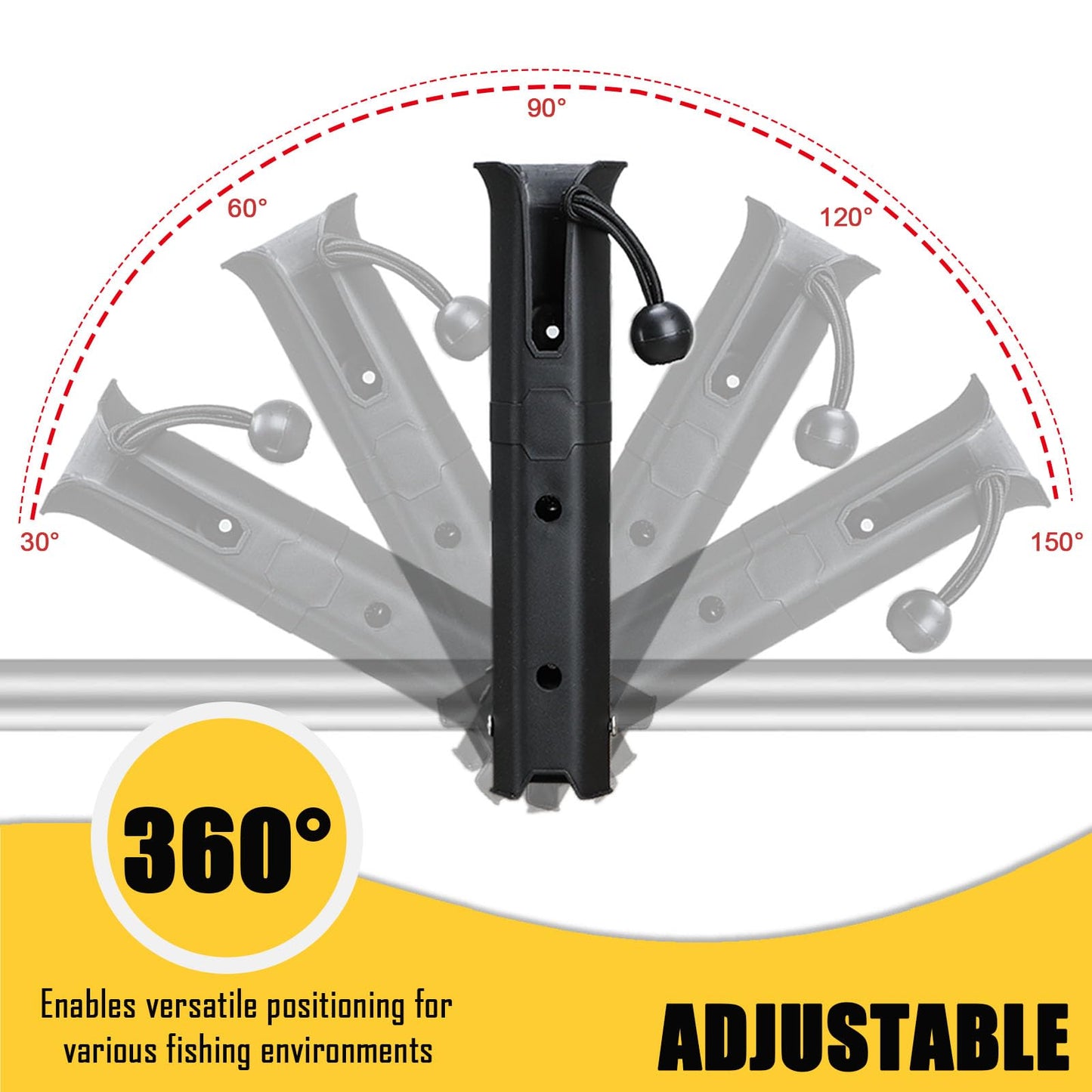 VEXPLO Bike Fishing Rod Holder for Bike Rack with Pole Mount Clamp (2 Pack)