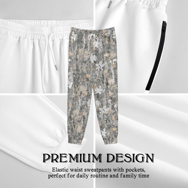 Mens Joggers,Mens Sweatpants With Pockets Sports Funny 3D Camouflage Leaves Printed Spring Lightweight Casual Sweat Pants,Traning Track With Drawstring For Soccer,Running,Workout,Cycling Etc-XL