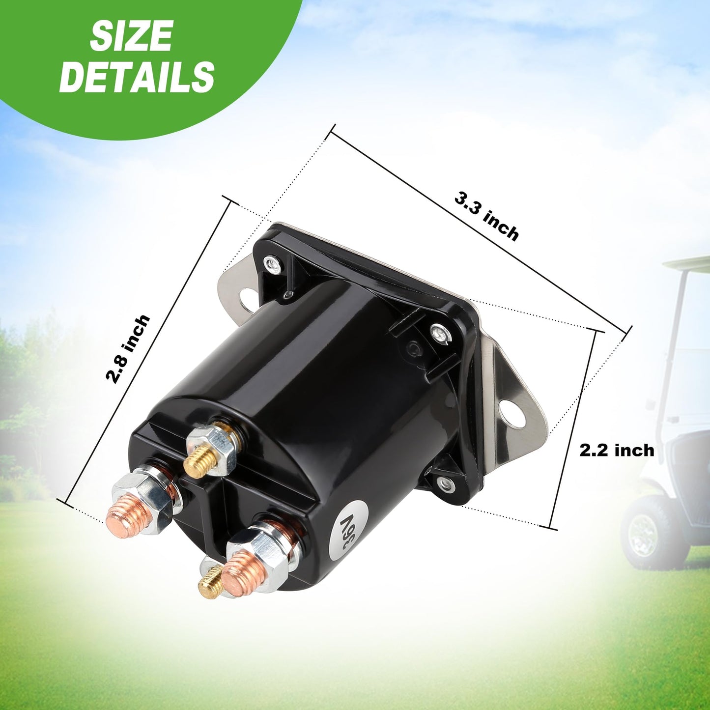 10L0L Golf Cart 36V Solenoid for Club Car DS 1976-1998, 4 Terminal Electric Solenoid Replacement OEM 8016 1113