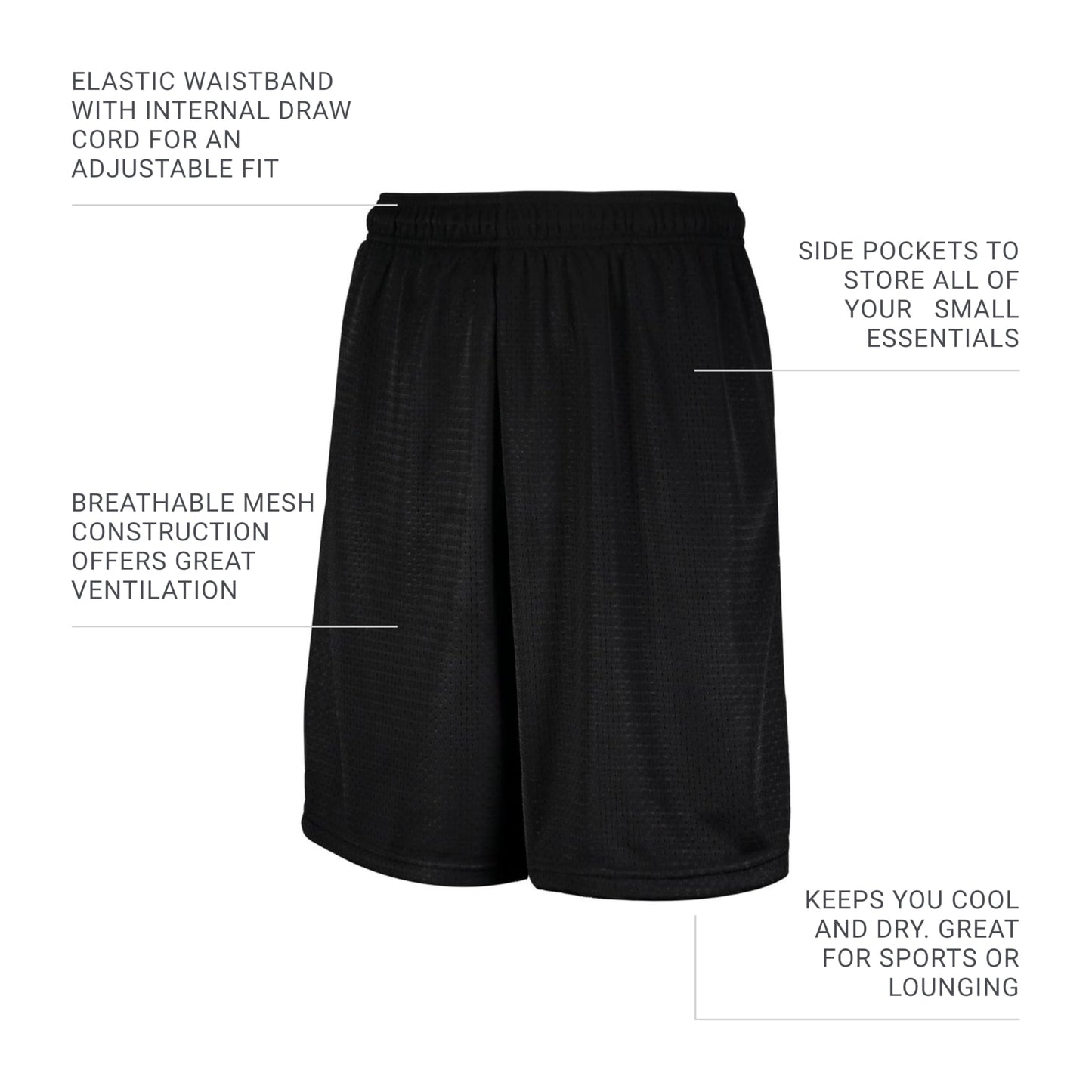 Russell Athletic Men's Mesh Pocket Short, Maroon, Large