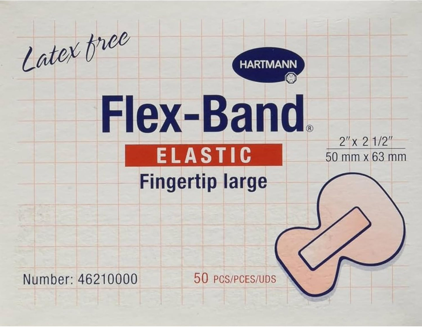 Flex-Band Bandages - Large Fingertip Adhesive Bandages | 50 Count