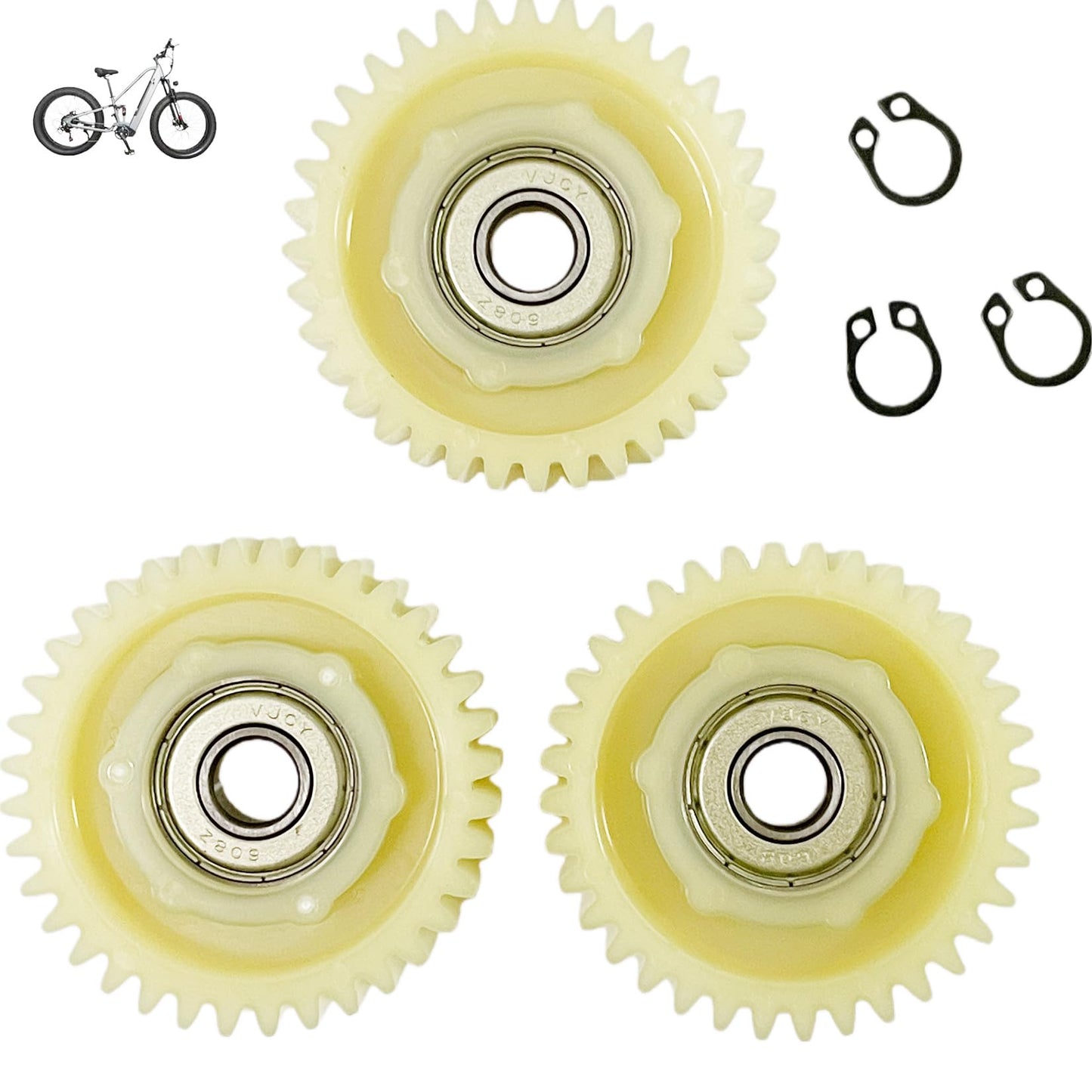 Planetary Gear 36t Nylon Planetary Gear (3-Pack) 47.5mm Left-Outlet Hub Motor with Preloaded Bearings 500w-1000w Motor Design Suitable for E-Mountain Bikes/Fat Bikes/Scooters (3-Pack)