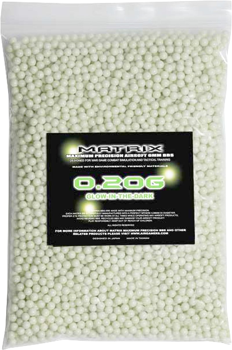 Evike Airsoft - Matrix Match Grade 6mm Glow in The Dark Airsoft BB (Model: 0.12g Green 5000rds)