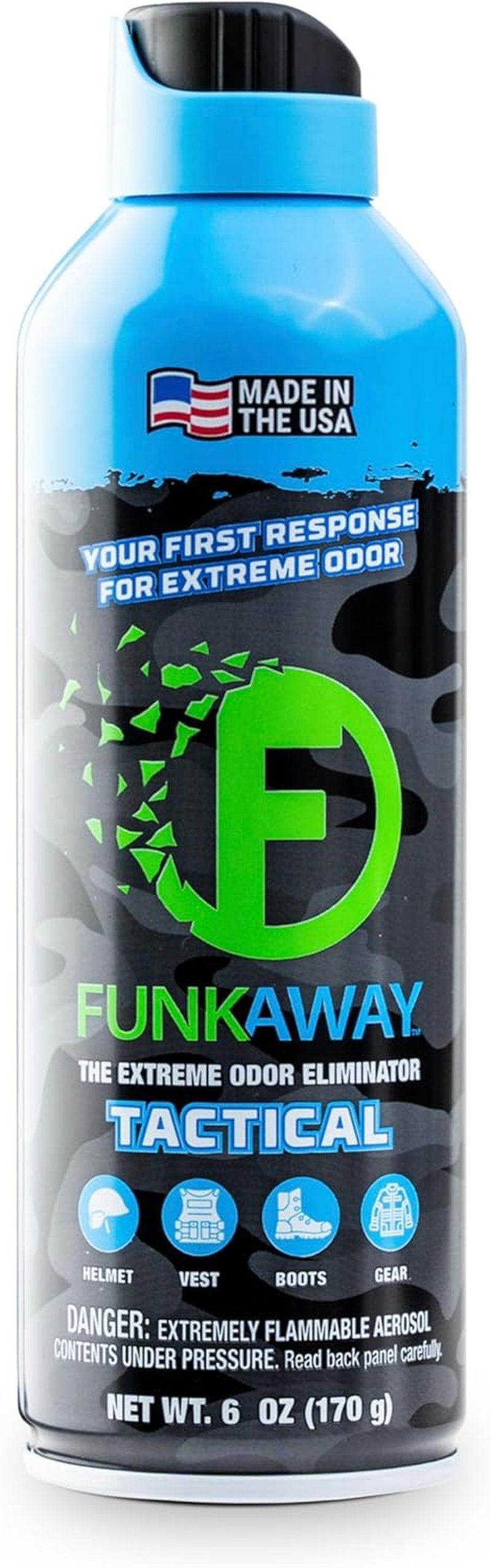 FunkAway Extreme Odor Eliminating AeroSpray - Military Grade Formula | 6 oz. for First Responders, Removes Smoke & Pet Odors