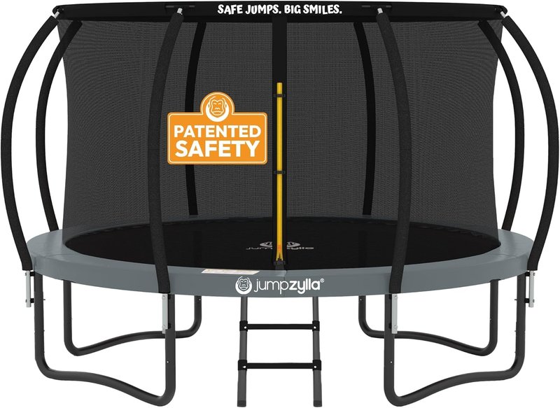 Outdoor Trampoline with Enclosure - 8FT to 16FT Sizes | Non-Slip Ladder & Anti-Rust Frame for Kids & Adults