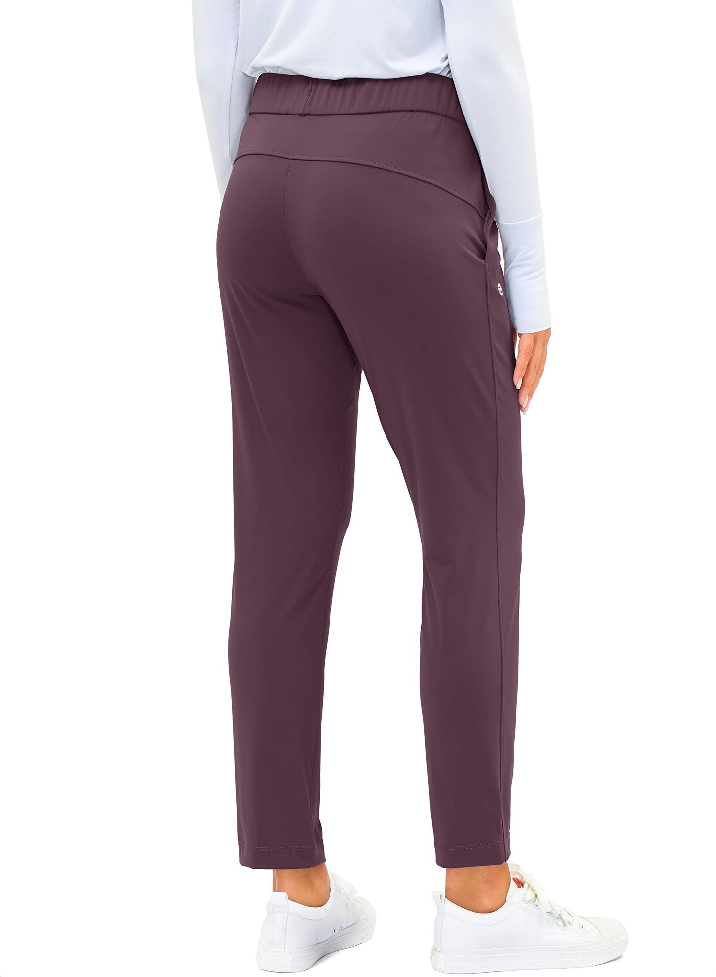 G Gradual Women's Pants with Deep Pockets 7/8 Stretch Sweatpants for Women Athletic, Golf, Lounge, Work (Wine Red, X-Small)