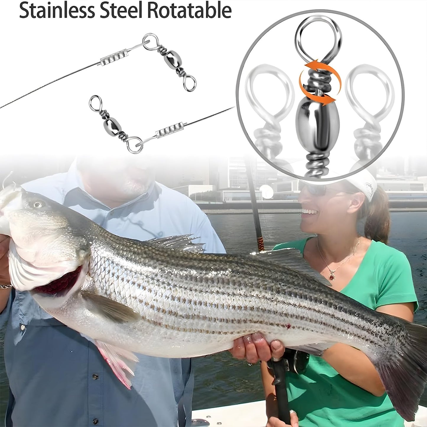 YOTO Circle Hook Rigs, 25PCS Saltwater Steel Octopus Hooks with Leader Wire – Ready-to-Fish Setup for Catfish and Bass