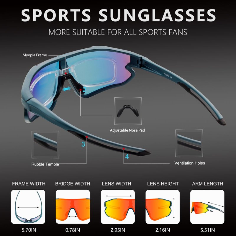 OULAIQI Kids Sunglasses Baseball Sunglasses for 8-14 boys girls TR90 Frame with 3 Lenses Sports Softball Cycling Sunlasses