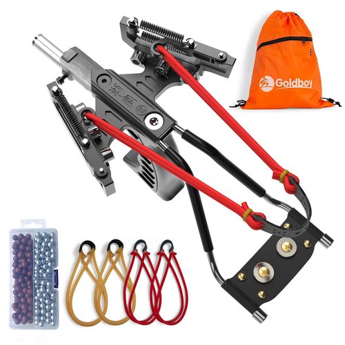 Goldboy Professional Slingshot, Wrist Rocket Slingshot with Red Beam Sight, Hunting Slingshot for Adults with 4 Rubber Bands Replacement and 220 Ammo for Adults