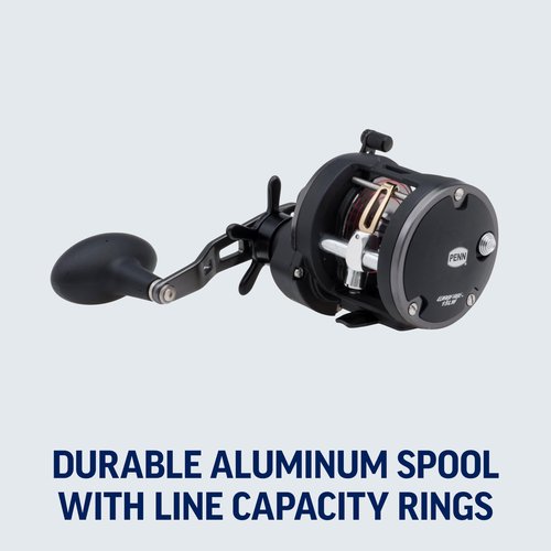 PENN Warfare Level Wind Conventional Inshore/Nearshore Fishing Reel, HT-100 Star Drag, Max of 15lb | 6.8kg, Made with Corrosion-Resistant Graphite Frame, WAR15LW