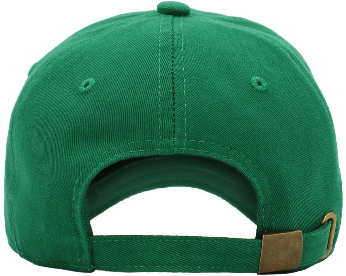 KB-LOW KGN Classic Cotton Dad Hat Adjustable Plain Cap. Polo Style Low Profile (Unstructured) (Classic) Kelly Green Adjustable
